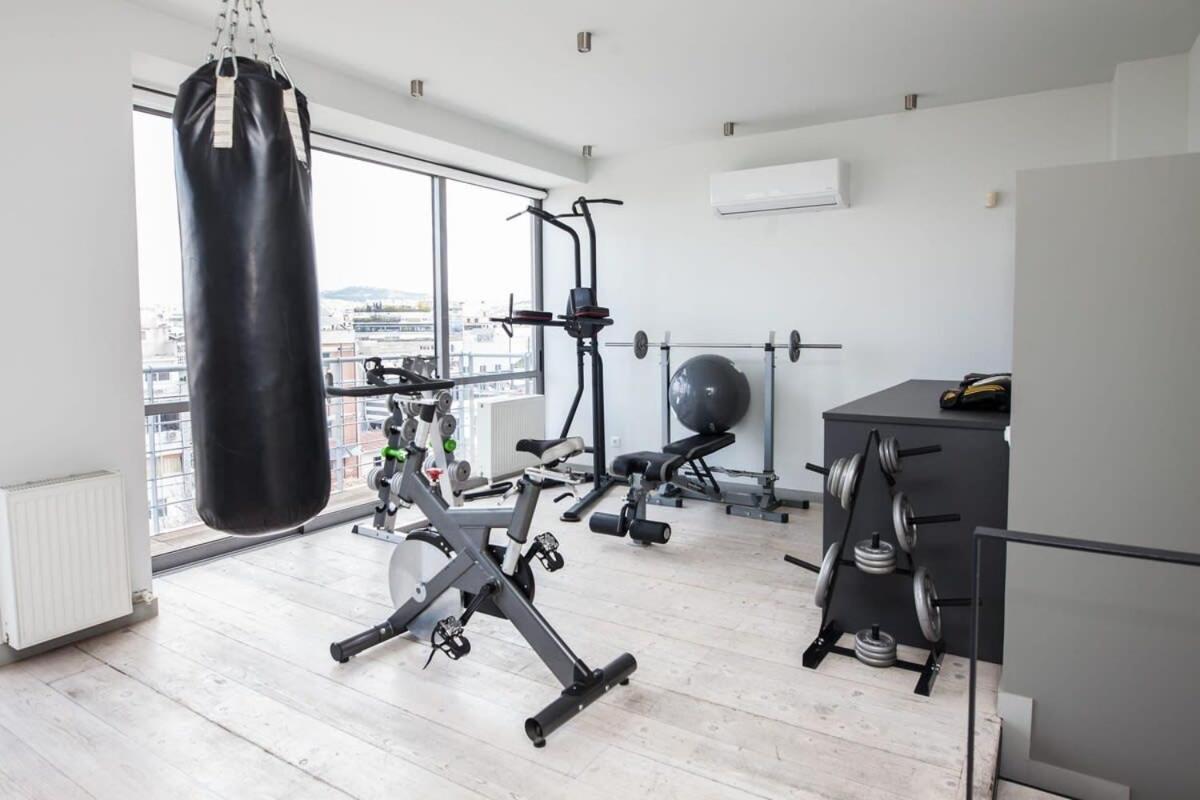 Penthouse With 360 View Of Athens And Private Gym Apartment ภายนอก รูปภาพ